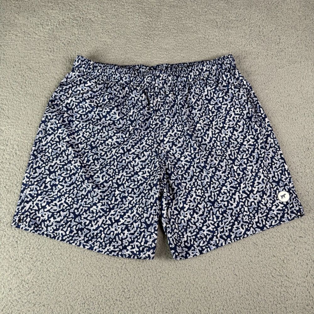 Southern Point Co Swim Trunks Mens XL Blue Coral 7" Inseam Stretch‎ Preppy Beach